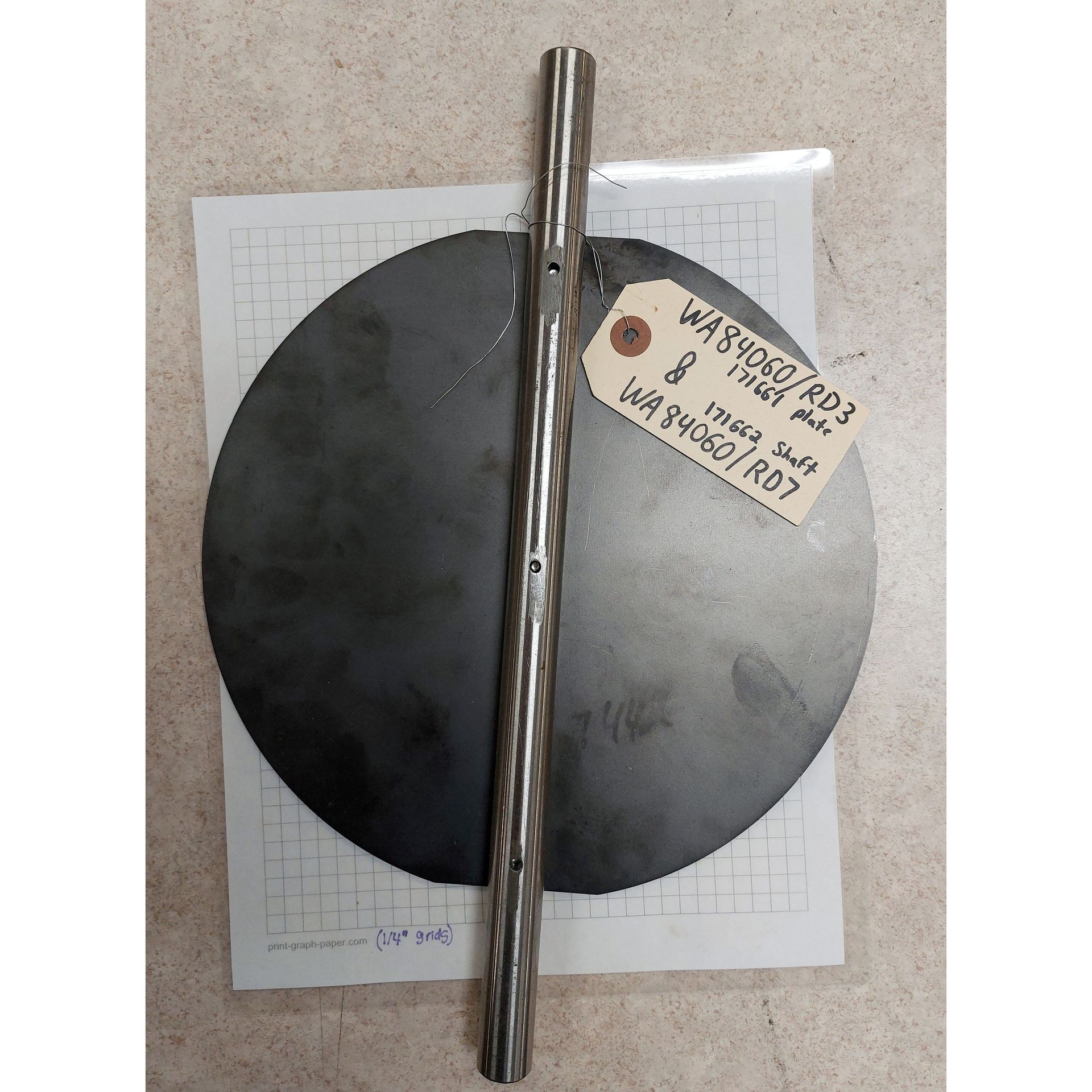 [DAMPER SHAFT #171662 --- (1) DAMPER PLATE #171661] WA84060/RD7 & WA84060/RD3